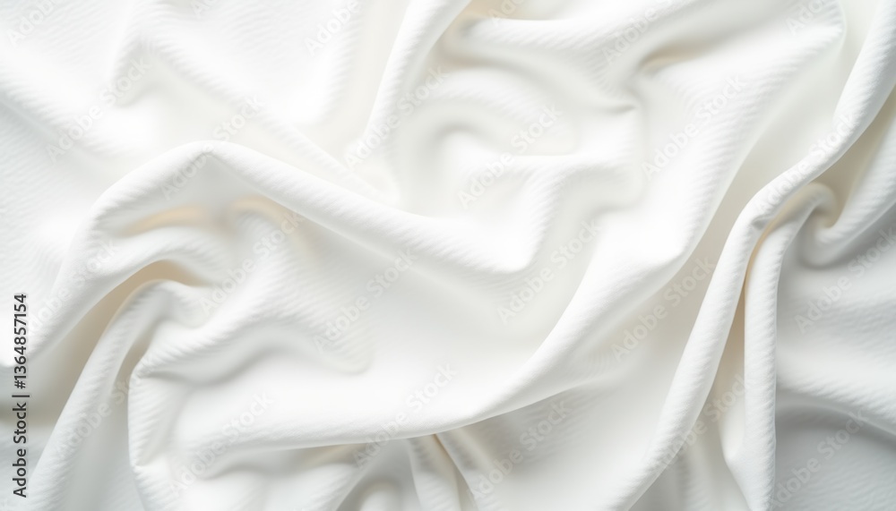 Poster white silk fabric appearing soft and smooth against a light background