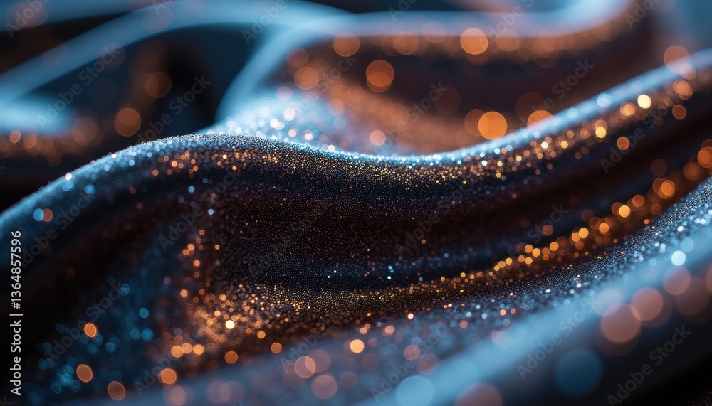 Poster shimmering fabric texture with glittering particles