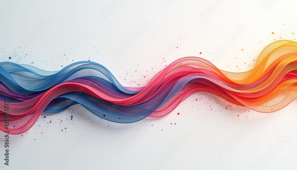 Poster Colorful abstract wave design with flowing curves  