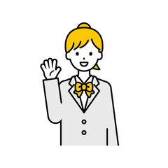 上半身のポーズ_シンプルな学生の女子学生02