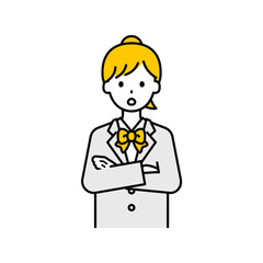 上半身のポーズ_シンプルな学生の女子学生11