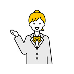 上半身のポーズ_シンプルな学生の女子学生17