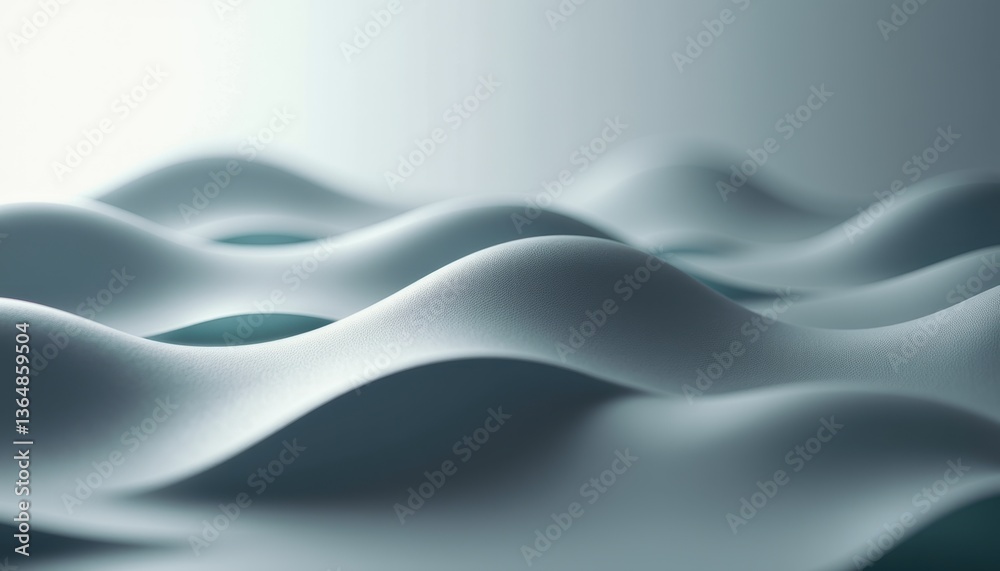Poster abstract waves in soft gradients, tranquil and smooth textures