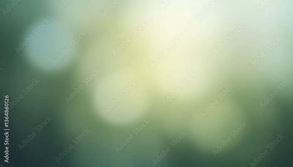 Poster Soft Bokeh Background in Gentle Green Tones  