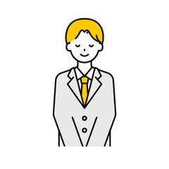 上半身のポーズ_シンプルな学生の男子学生18