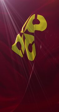 Flag of Shimane Prefecture, Japan. Loop. 4K Vertical