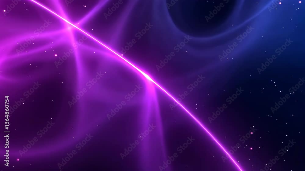 Wall mural mesmerizing abstract animation of swirling purple and blue hues with sparkling particles on a dynami