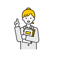 上半身のポーズ_シンプルな学生の女子学生16
