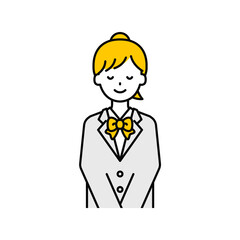 上半身のポーズ_シンプルな学生の女子学生18