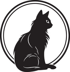 vector illustration of black cat