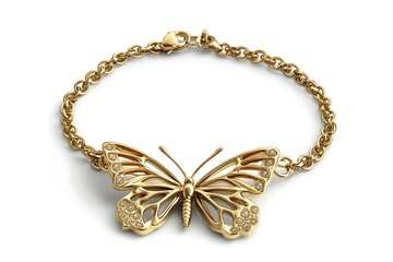 3D Elegant Butterfly Charm Bracelet with Engraved Name.