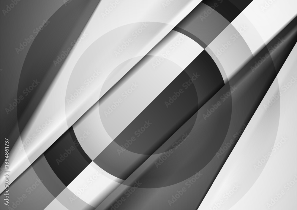 Poster minimal background with abstract black white stripes and circles