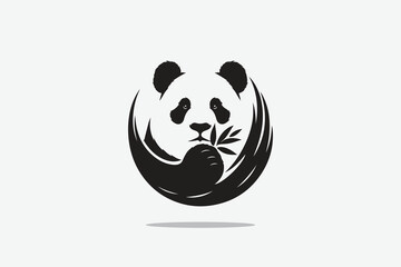 panda in silhouette style