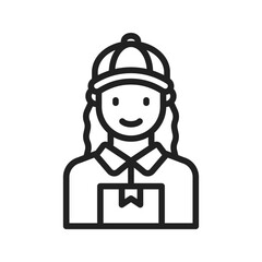Delivery Woman icon vector image. Suitable for mobile apps, web apps and print media.