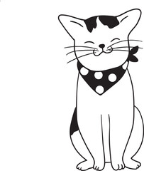 Cute cat vector on white background