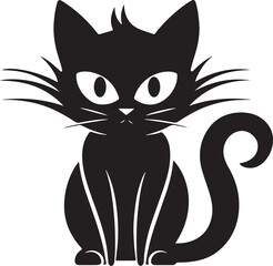 black cat vector on white background