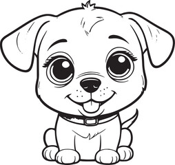 Cute dog vector on white background