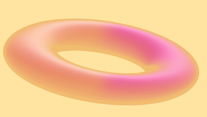 Donut - Floating orange pink donut ring, 4K Wallpaper