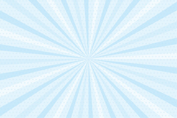 水色のかわいい集中線背景イラスト