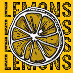 Lemon Slice Pop Art Repetition