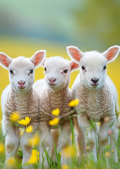 Fototapeta premium New Spring Lambs watching you