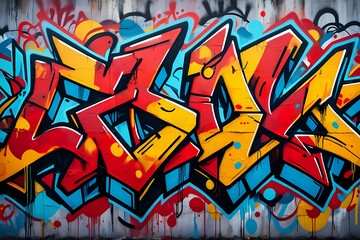 Graffiti Wall Abstract Background: Pop Art-Inspired Artistic Backdrop	