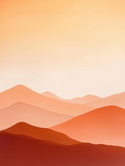Obraz premium Abstract landscape with a gradient effect. the background is a gradient of orange and pink colors, with the top half being a light peach color and the bottom half a darker shade of pink.