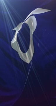 Flag of Tottori Prefecture, Japan. Loop. 4K Vertical