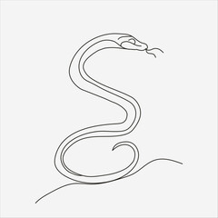 Elegant Snake Line Art Design