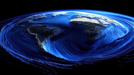 Earth's Topography in a Unique Perspective