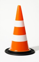 Traffic Cone Safety Orange with White Stripes on a Clean Background