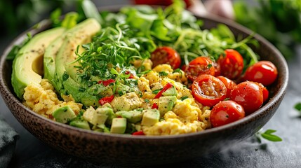 A Delicious and Colorful Bowl of Healthy Food for Breakfast