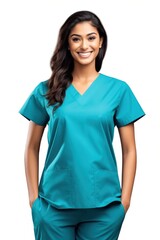 Fototapeta premium Native american female doctor portrait scrubs adult.