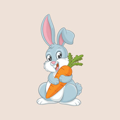 Fototapeta premium easter bunny with a carrot eps 