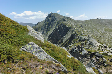 Panorama of Rila Mountain near Kalin peak, Bulgaria