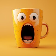 Funny and Expressive Coffee Cup Character