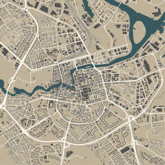 Norrkoping map, city in Sweden. Streetmap, municipality area.