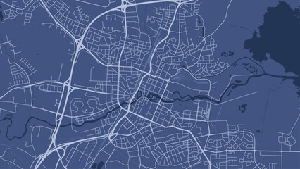 Blue Orebro map, city in Sweden. Streetmap, municipality area.