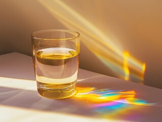 Sunlight Through Glass of Water