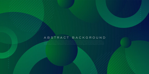Abstract dark green gradient blue geometric circle 3D background. Modern concept pattern design. Eps10 vector