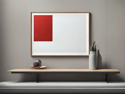 gro&szlig;es Bild &uuml;ber einem Sideboard