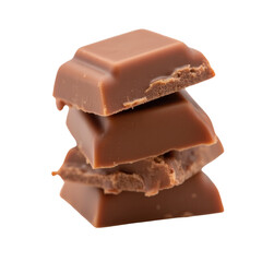 Stack of Milk Chocolate Pieces, Close-up