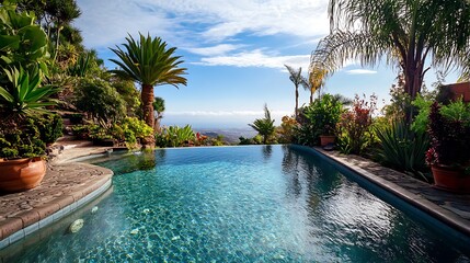 Obraz premium A private pool in a garden of a house
