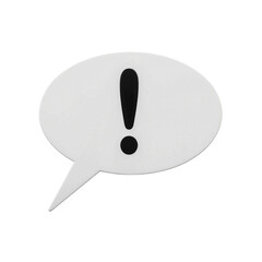 Vibrant red exclamation mark paper cutout on a clean white backdrop symbolizing urgency and importance