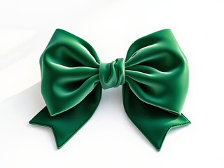 Luxurious Green Velvet Bow Watercolor Sketch - Serene Elegance