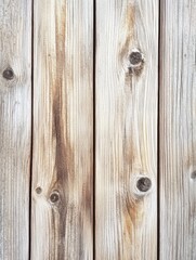 Fototapeta premium Close-up view of wooden planks showing natural patterns and textures. The light tones highlight the grain and knots of the wood, creating a warm, rustic appearance ideal for interiors