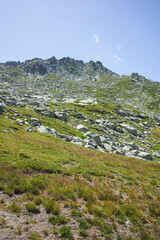 Panorama of Rila Mountain near Kalin peak, Bulgaria