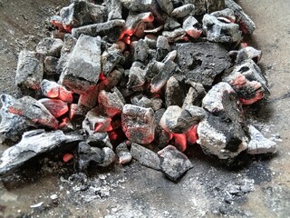 actively smoldering embers of fire