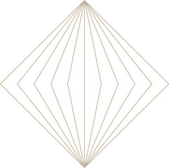 Monoline Art Deco Geometric Design Element