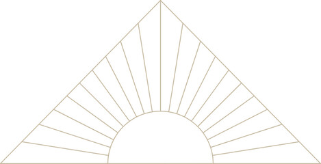 Monoline Art Deco Geometric Design Element